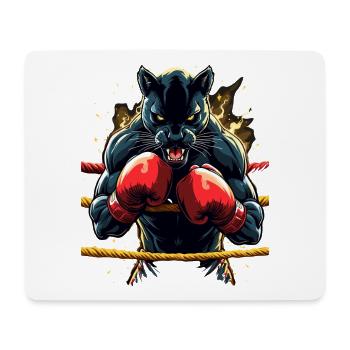 Fighting panther in the boxing ring - Mouse Pad (horizontal) - white - Front