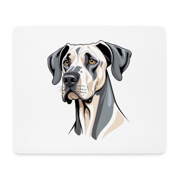 Dane Hund Kopfportrait - Mousepad (Querformat) - Weiß - Vorne