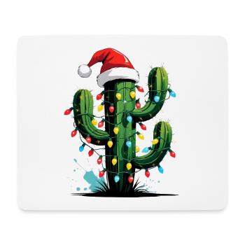 Noël de cactus avec des lumières - Tapis de souris (format paysage) - blanc - Devant