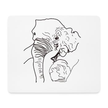 Elephant found Thailand - Mouse Pad (horizontal) - white - Front