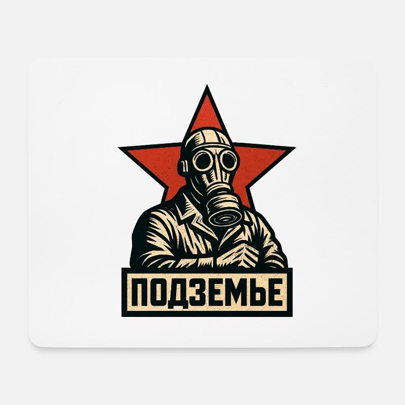 Unterirdische Einheit - Gasmaske - Mousepad (Querformat) - Weiß