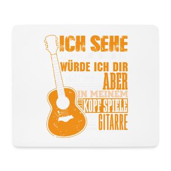 Guitare Guitariste Musicien Guitariste - Tapis de souris (format paysage) - blanc - Devant
