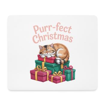 Doux dormeur de Noël ronronnant - Tapis de souris (format paysage) - blanc - Devant