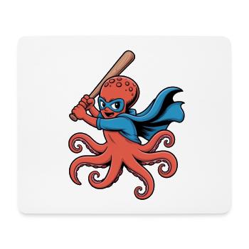 Baseball Octopus Superhero - Tapis de souris (format paysage) - blanc - Devant