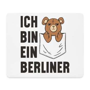 A cheeky pocket teddy bear! I am a Berliner - Mouse Pad (horizontal) - white - Front