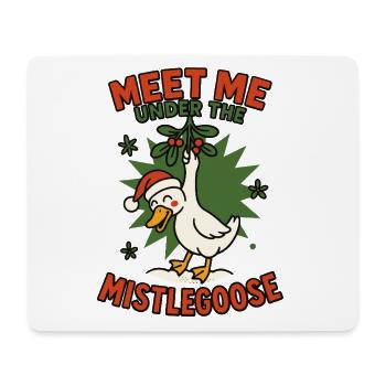 Weihnachtsgans Triff mich unter der Mistelgans - Mousepad (Querformat) - Weiß - Vorne