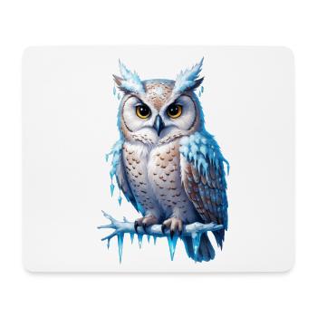 Frostige Eulenmajestät - Mousepad (Querformat) - Weiß - Vorne