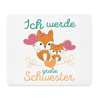 Bald Wieder Große Schwester 2026 Verkünden Füchse - Mousepad (Querformat) - Weiß - Vorne