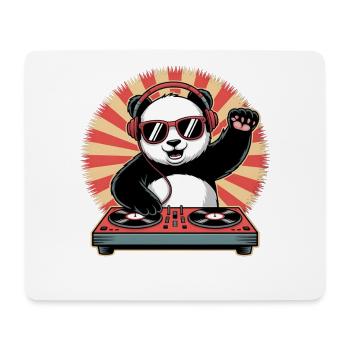 Panda DJ mit Kopfhörern - Mousepad (Querformat) - Weiß - Vorne