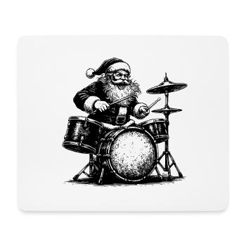Christmas Man Drummer Art - Mouse Pad (horizontal) - white - Front