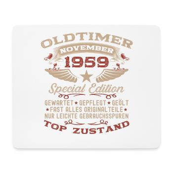 66. Geburtstag Geschenk Oldtimer November 1959 - Mousepad (Querformat) - Weiß - Vorne