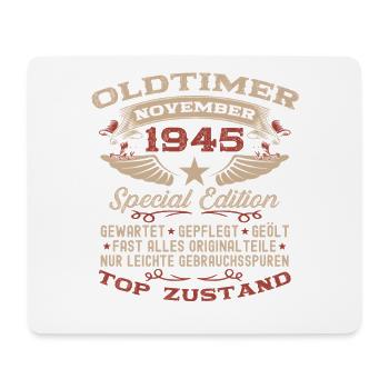 80. Geburtstag Geschenk Oldtimer November 1945 - Mousepad (Querformat) - Weiß - Vorne