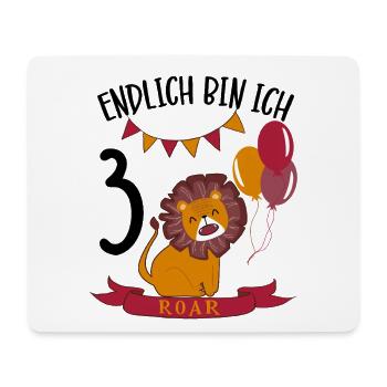 Anniversaire Lion 3 ans Leo Cadeau de fête - Tapis de souris (format paysage) - blanc - Devant