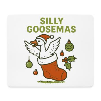 Silly Goosemas Goose Noël Drôle Père Noël - Tapis de souris (format paysage) - blanc - Devant
