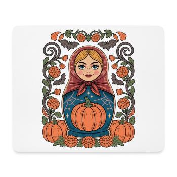 Autumn Matryoshka Pumpkin - Mouse Pad (horizontal) - white - Front