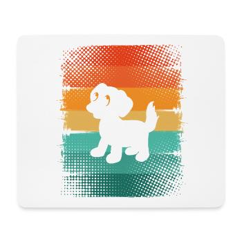 Chien Chiot - Tapis de souris (format paysage) - blanc - Devant
