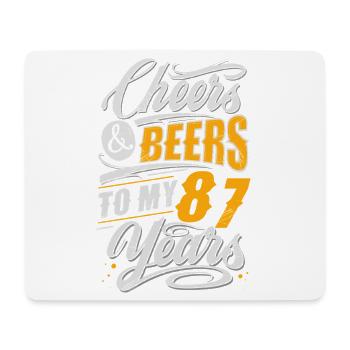 Amateur de bière du 87e anniversaire - Tapis de souris (format paysage) - blanc - Devant