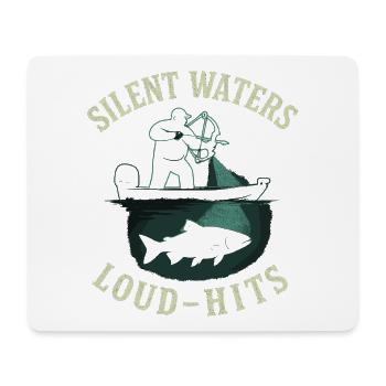 Silent Waters Loud-Hits Angler Abenteuer - Mousepad (Querformat) - Weiß - Vorne