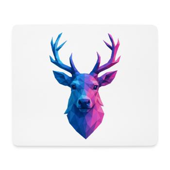 Weihnachten Rentier Low Poly - Mousepad (Querformat) - Weiß - Vorne