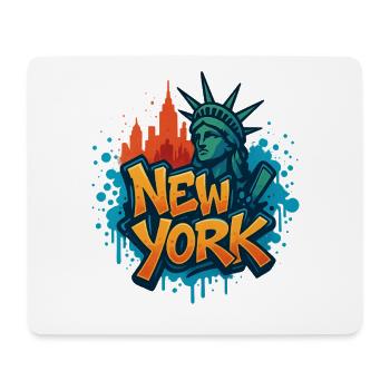 New York Graffiti Skyline - Mousepad (Querformat) - Weiß - Vorne