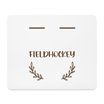 Emblème J’aime le hockey sur gazon - Tapis de souris (format paysage) - blanc - Devant