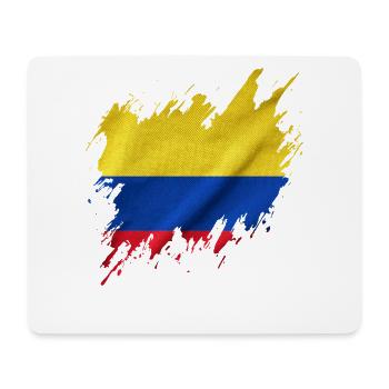 Drapeau de la Colombie, style déchiré - Tapis de souris (format paysage) - blanc - Devant