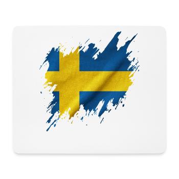 Drapeau de la Suède, style déchiré - Tapis de souris (format paysage) - blanc - Devant
