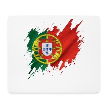 Drapeau du Portugal, style déchiré - Tapis de souris (format paysage) - blanc - Devant