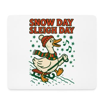 Goose Christmas Funny Santa Snow Day Sleigh - Mouse Pad (horizontal) - white - Front