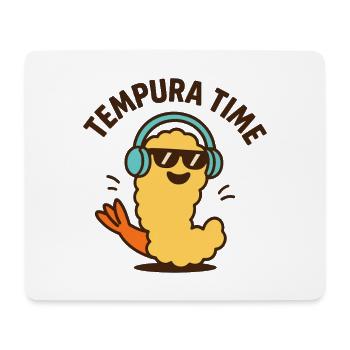 Tempura Time – Lustiger Shrimp mit Kopfhörern - Mousepad (Querformat) - Weiß - Vorne