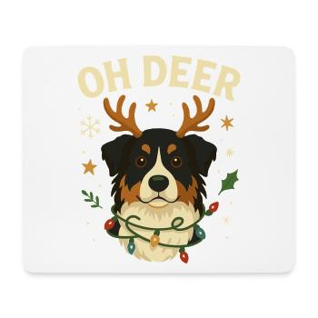 Cute Australian Shepherd Christmas Design - Mouse Pad (horizontal) - white - Front