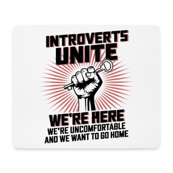 Introverts Unite Here - Mousepad (Querformat) - Weiß - Vorne