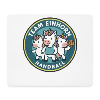 Team Einhorn Handball Drei Niedliche Einhörner - Mousepad (Querformat) - Weiß - Vorne