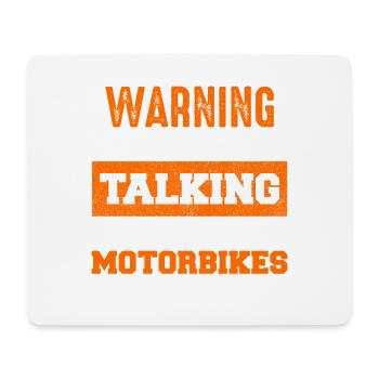 Warnung Motorradgespräche Starten - Mousepad (Querformat) - Weiß - Vorne
