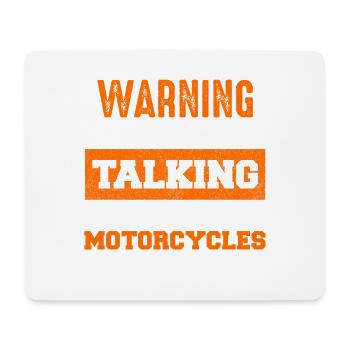Avertissement : Parlons de motos - Tapis de souris (format paysage) - blanc - Devant