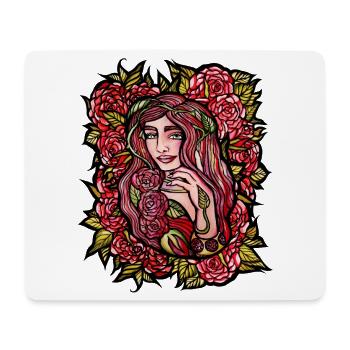Fleur de rose Enchantresse - Tapis de souris (format paysage) - blanc - Devant