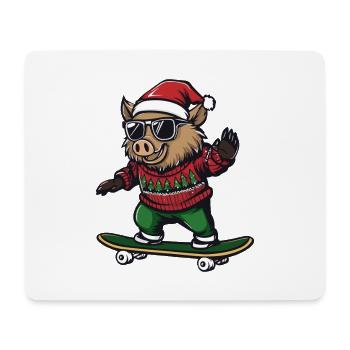 Pig Christmas Funny Wild Boar - Mouse Pad (horizontal) - white - Front