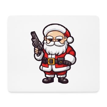 Weihnachtsmann Pistole Santa Weihnachten - Mousepad (Querformat) - Weiß - Vorne