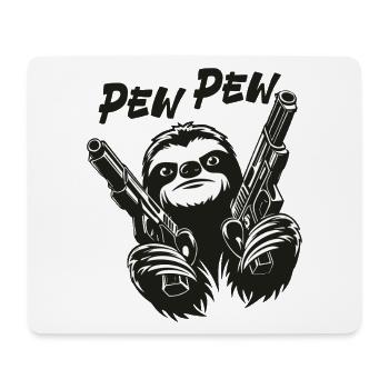 Pew Pew Sloth Faultier - Mousepad (Querformat) - Weiß - Vorne