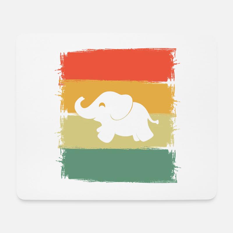 Elefant - Mousepad (Querformat) - Weiß