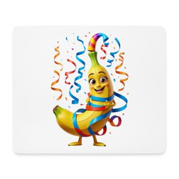 Bananenfeier: Party-Maskottchen Cartoon - Mousepad (Querformat) - Weiß - Vorne