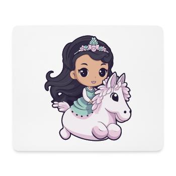 Princesse Cheval Mignon - Tapis de souris (format paysage) - blanc - Devant