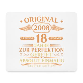 18. Geburtstag Geschenkidee Jahrgang 2008 geboren - Mousepad (Querformat) - Weiß - Vorne