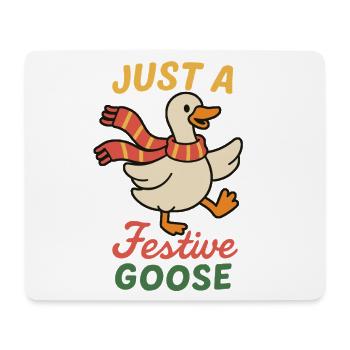 Weihnachtsgans Nur eine festliche Gans - Mousepad (Querformat) - Weiß - Vorne