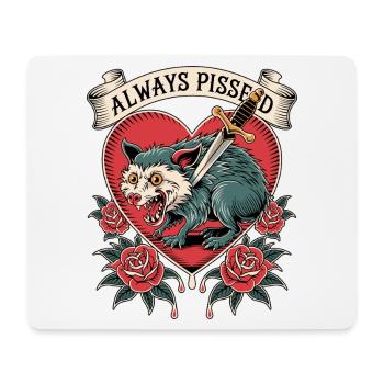 Wütender Wolf Herz Tattoo Stil - Mousepad (Querformat) - Weiß - Vorne