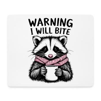 Raccoon with pink scarf - Mouse Pad (horizontal) - white - Front