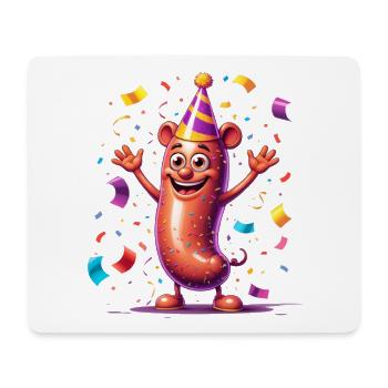 Saucisses de fête dans des chapeaux de fête - Tapis de souris (format paysage) - blanc - Devant