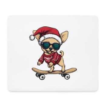 Chihuahua Chien Noël Drôle - Tapis de souris (format paysage) - blanc - Devant