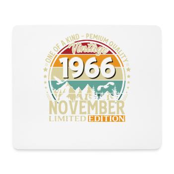60ème Anniversaire Vintage Novembre Millésime 1966 - Tapis de souris (format paysage) - blanc - Devant