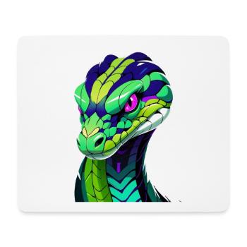 Illustration de tête de serpent colorée - Tapis de souris (format paysage) - blanc - Devant